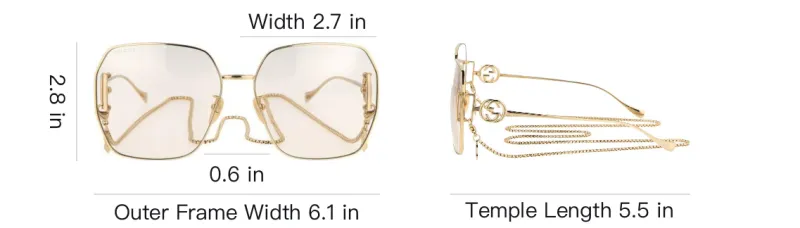 GUCCI Neck chain Logo plaque Sunglasses-3