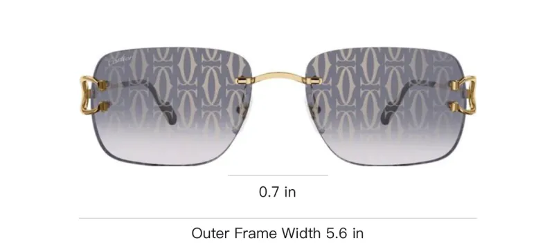 CARTIER Acetate Square Sunglasses Unisex Gold-3