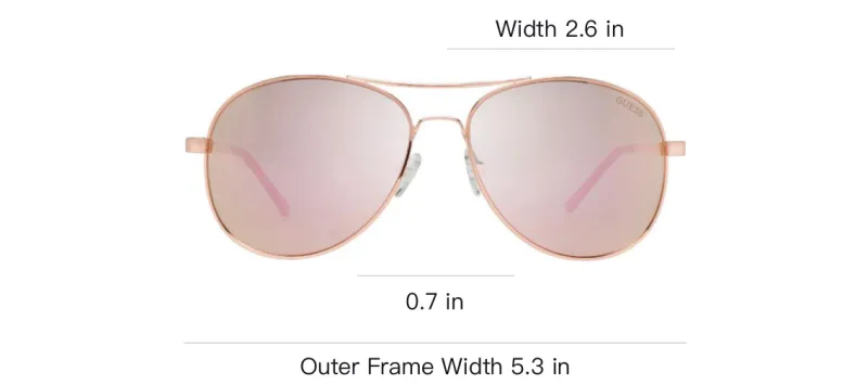 GUESS Metal Aviator Sunglasses Women's Pink-2