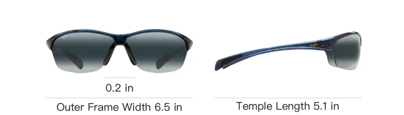 Maui Jim Polycarbonate Irregular Shape Sunglasses Unisex Black-3