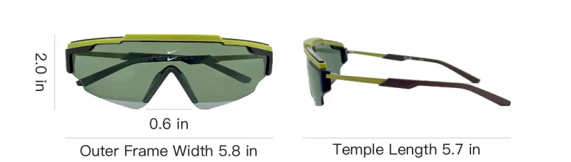 Nike Cellular Plastic Irregular Shape Sunglasses Men's Green-3