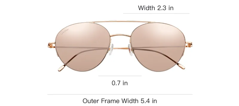 CARTIER Aviator Sunglasses Unisex Rose Gold-3