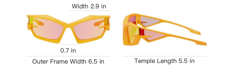 GIVENCHY Plastic Irregular Shape Sunglasses Unisex Yellow-3