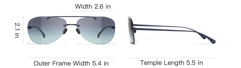 CHANEL Titanium Aviator Sunglasses Unisex Blue-6