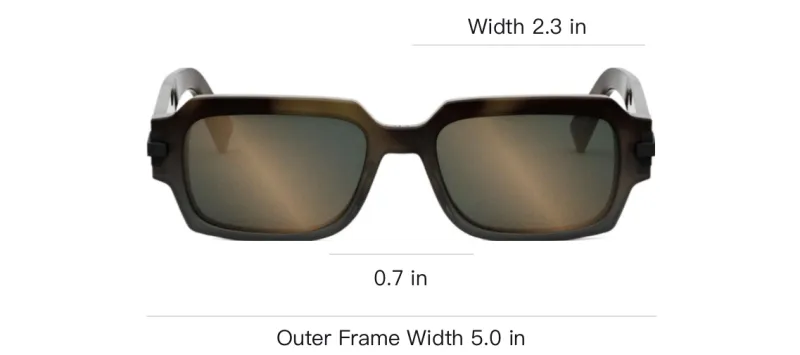 DIOR Acetate Rectangular Sunglasses Men's Black-3