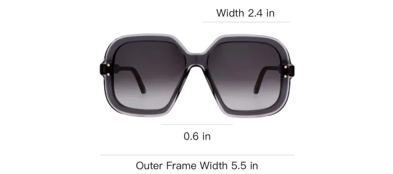 DIOR Acetate Irregular Shape Sunglasses Unisex Gray-3