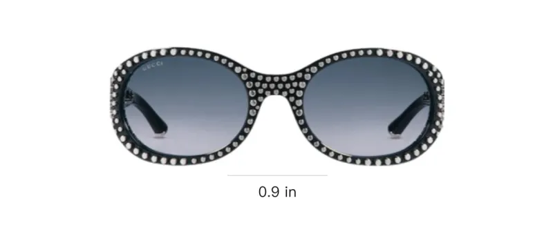 GUCCI Metal Acetate Oval Sunglasses Women's Black-3