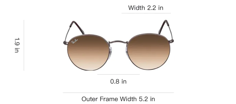 RayBan Metal Round Sunglasses Men's Brown-2