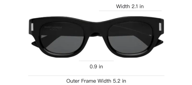 SAINT LAURENT Acetate Irregular Shape Sunglasses Men's Black-2