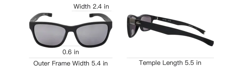 LACOSTE Plastic Square Sunglasses Unisex Black-3