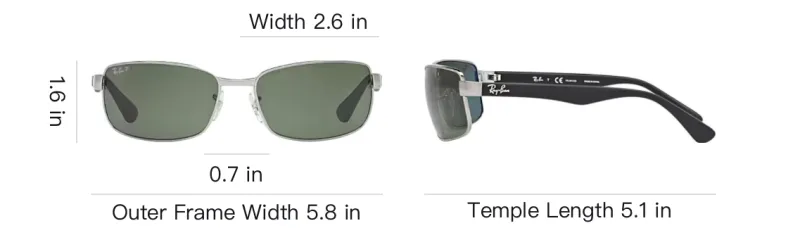 RayBan Metal Rectangular Sunglasses Unisex Silver-3