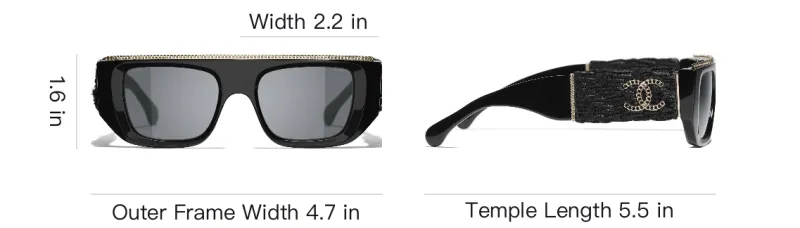 CHANEL Acetate Aviator Sunglasses Women's Black-3