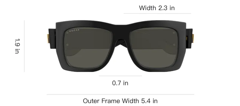 GUCCI Acetate Square Sunglasses Unisex Black-2