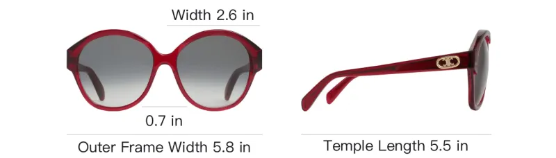 CELINE Acetate Oval Sunglasses Women's Red-3