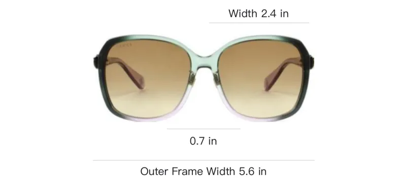 GUCCI Acetate Irregular Shape Sunglasses Women's Green-3