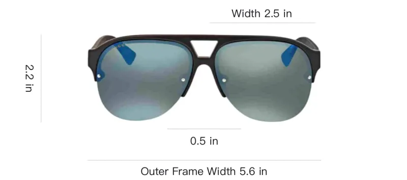 GUCCI Plastic Aviator Sunglasses Men's Black-2