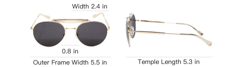 Yohji Yamamoto Metal Aviator Sunglasses Unisex Gold-3
