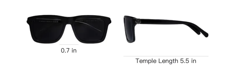 Moncler Acetate Metal Zinc Plated Irregular Shape Sunglasses Men's Black-2