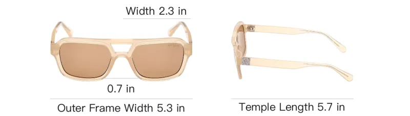 GUESS Plastic Square Sunglasses Unisex Beige-3