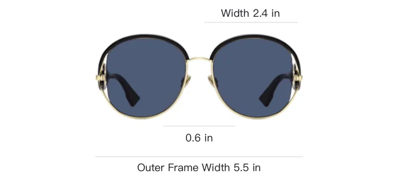 DIOR Acetate Metal Round Sunglasses Women's Black-3