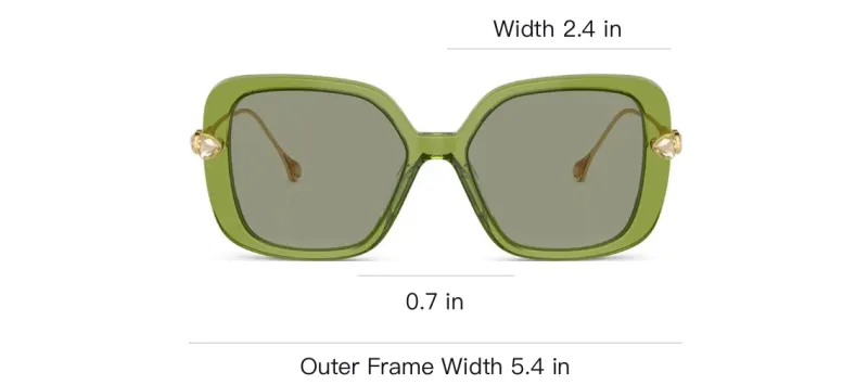Swarovski Acetate Butterfly Sunglasses Women's Green-3