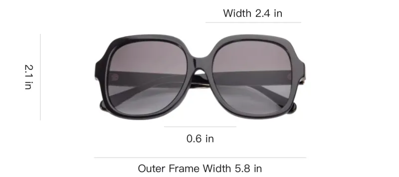 COACH Plate Frame Square Sunglasses Unisex Black-3