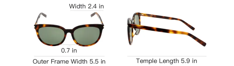 SAINT LAURENT Plastic Irregular Shape Sunglasses Women's Tortoiseshell-4