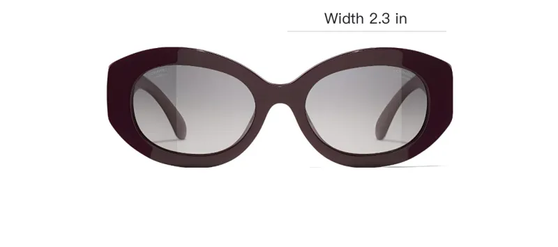 CHANEL Acetate Oval Sunglasses Women's Brown-4