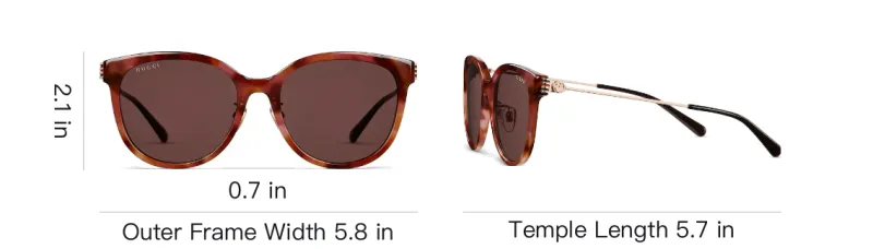 GUCCI Metal Acetate Round Sunglasses Women's Brown-3