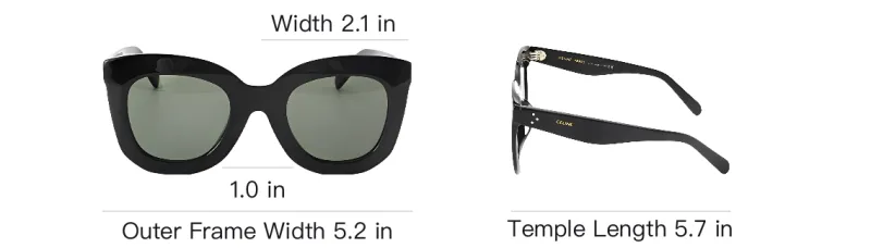 CELINE Sunglasses Unisex Black-3