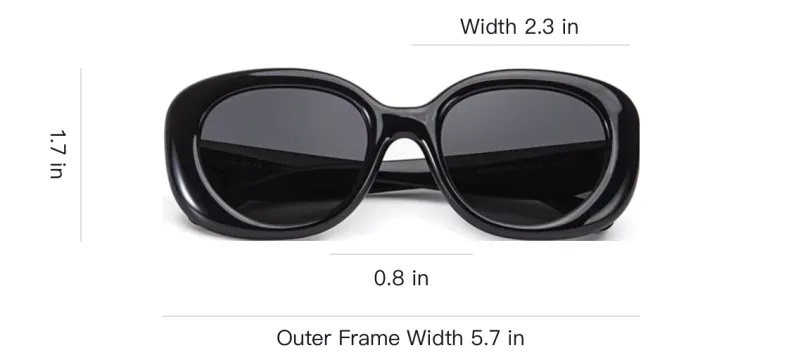COACH Plate Frame Oval Sunglasses Unisex Black-4