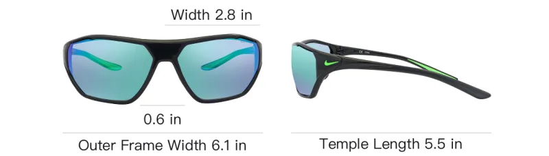 Nike Bio Based Injection Molded Plastic Irregular Shape Sunglasses Men's Black-3