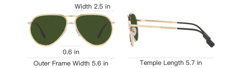 Burberry Aviator Sunglasses Men's Gold-5