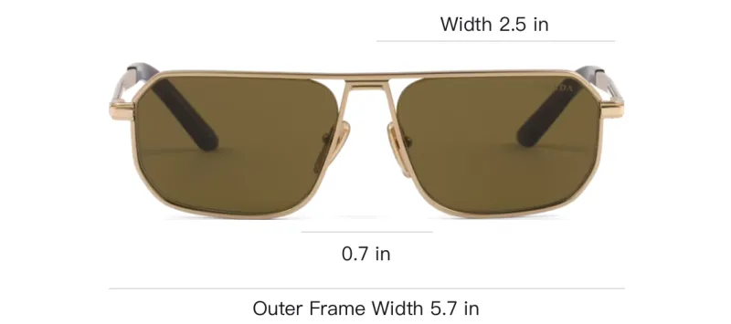 PRADA Logo plaque Pilot frame Sunglasses-3