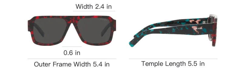 PRADA Sunglasses Unisex Black/Red-3