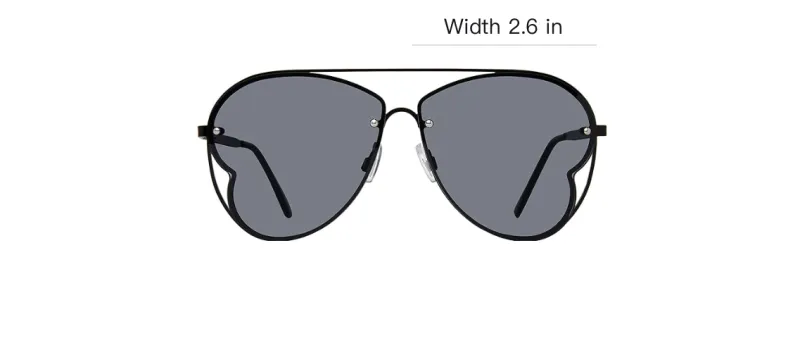 STEVE MADDEN Irregular Shape Sunglasses Unisex Black-3