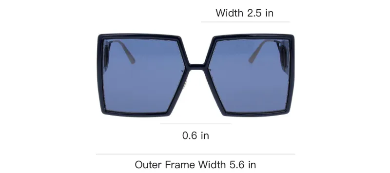 DIOR Irregular Shape Sunglasses Women's Black-3
