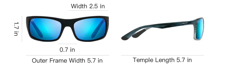 Maui Jim Nylon Square Sunglasses Men's Cyan-3