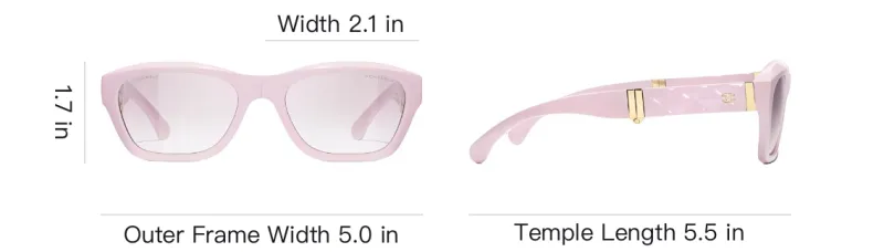 CHANEL Nylon Square Sunglasses Unisex Pink-3