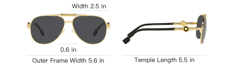 VERSACE Eyewear Aviator Frame Sunglasses-4