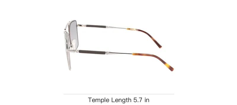 FERRAGAMO Titanium Aviator Sunglasses Men's Silver-3