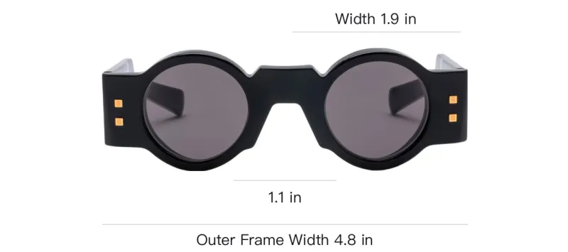 BALMAIN Acetate Round Sunglasses Unisex Black-2