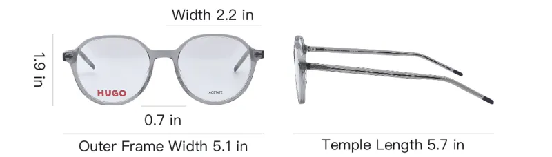 HUGO BOSS Plastic Round Sunglasses Men's Gray-2