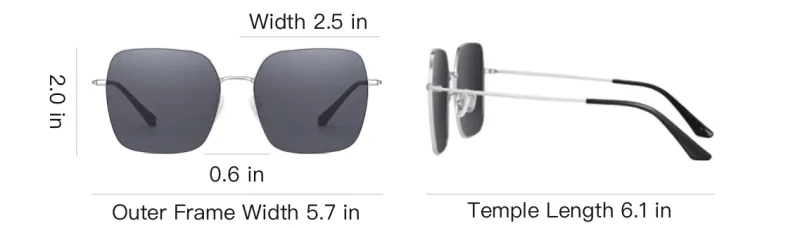 PULAIS Plate Alloy Frame Square Sunglasses Unisex Multicolor-3