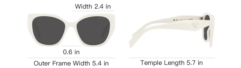 PRADA Plastic Irregular Shape Sunglasses Women's White-5