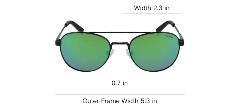 NAUTICA Aviator Sunglasses Men's Black-3