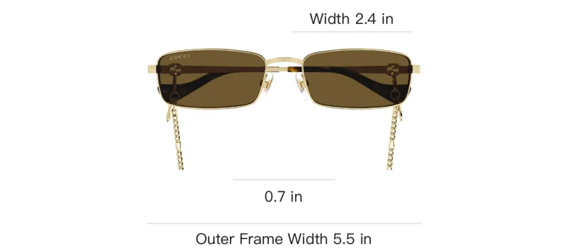 GUCCI Rectangle Frame Sunglasses-5