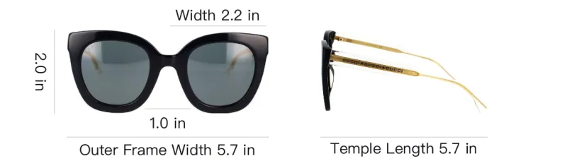 GUCCI Acetate Cat Eye Sunglasses Women's Black/Crystal-3
