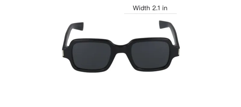 SAINT LAURENT Acetate Rectangular Sunglasses Unisex Black-3