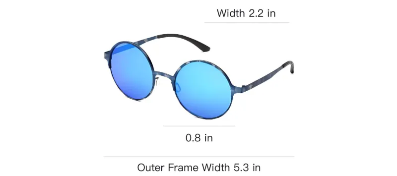 Adidas Metal Round Sunglasses Women's Blue-3
